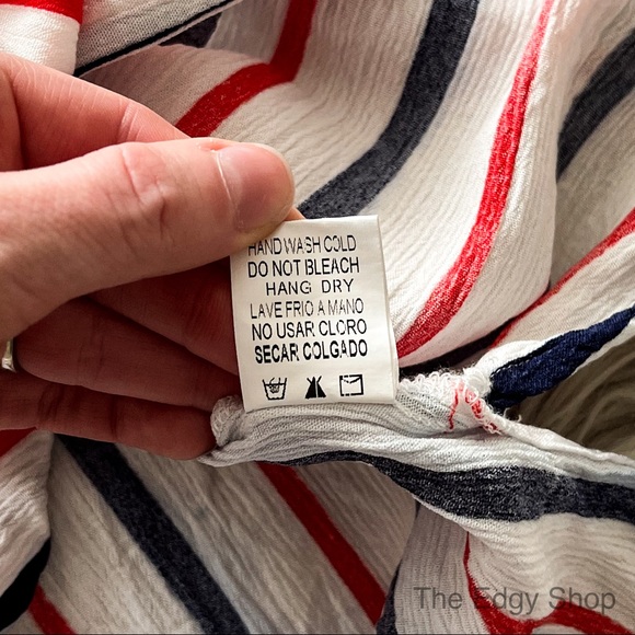 Crescent | Striped Patriotic Button Down Shirt - Picture 6 of 9